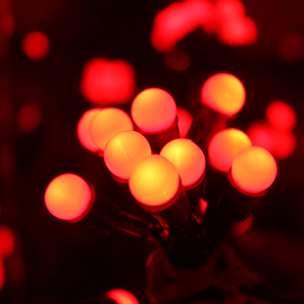 20 Battery Operated Led Red Berry Xmas Lights Bonningtons