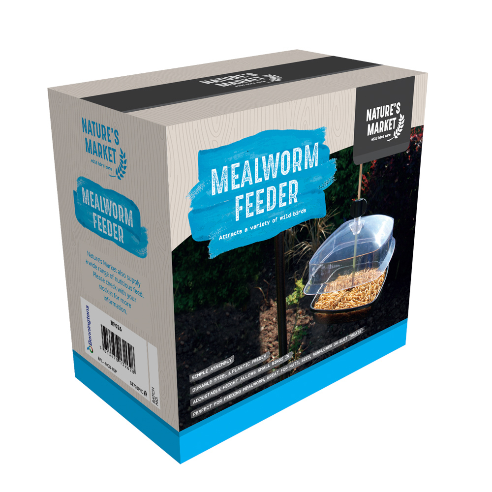 Hanging Mealworm Bird Feeder With Canopy Bonningtons