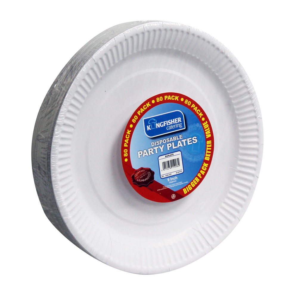 80 Pack Of 9 Inch Paper Plates | Bonningtons