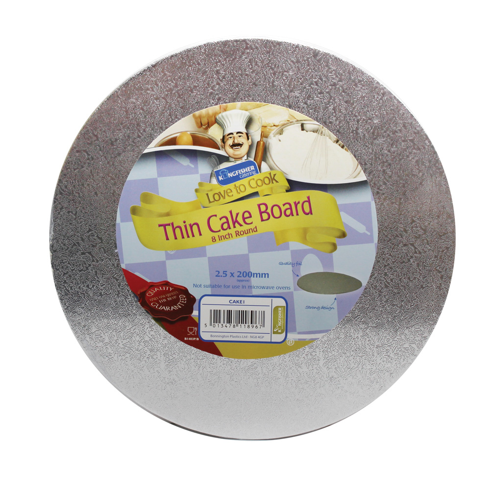 8 Inch Round Thin Cake Board | Bonningtons