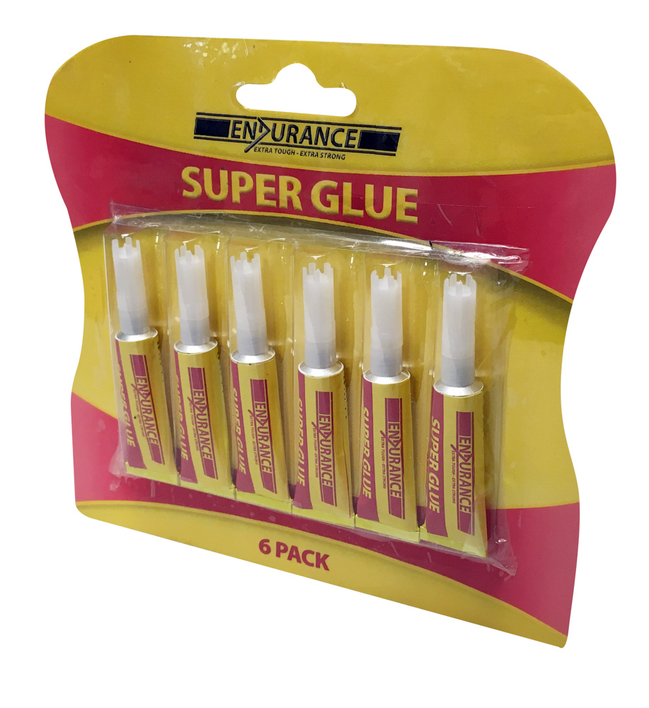6 Pack Of Super Glue Tubes Bonningtons
