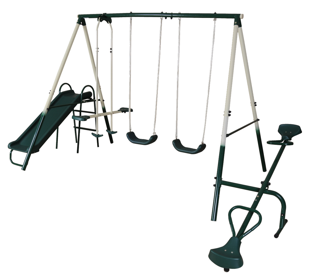 5 Piece Outdoor Garden Swing Slide Seesaw Playset Bonningtons