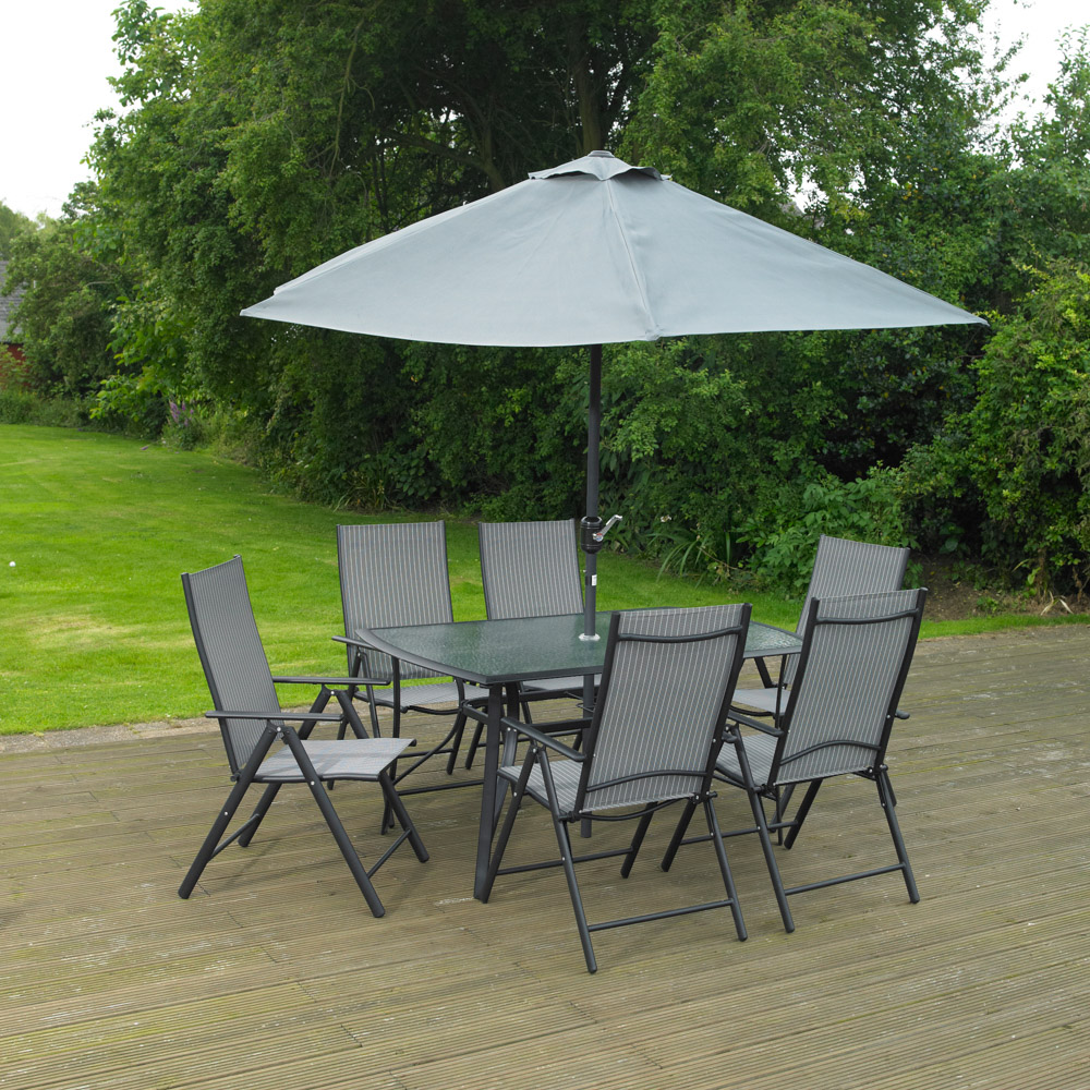 8 Piece Grey Padded Furniture Set Bonningtons