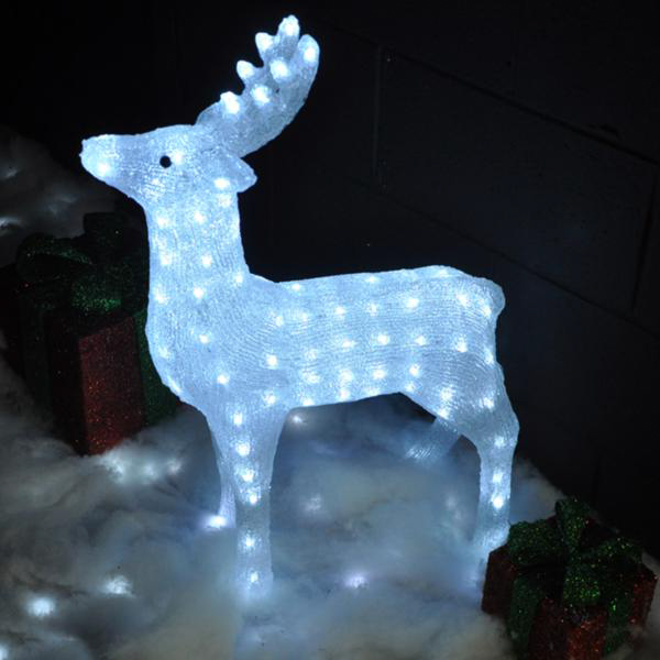 White Led Crystal Effect Christmas Reindeer Light Bonningtons