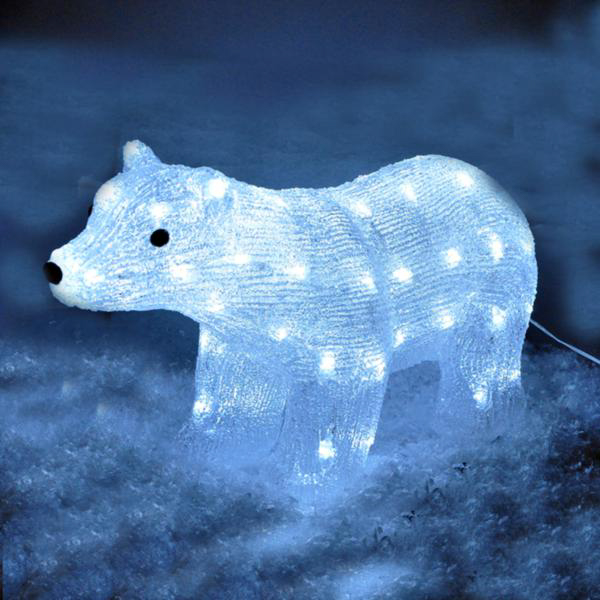 White Led Crystal Effect Polar Bear Light | Bonningtons