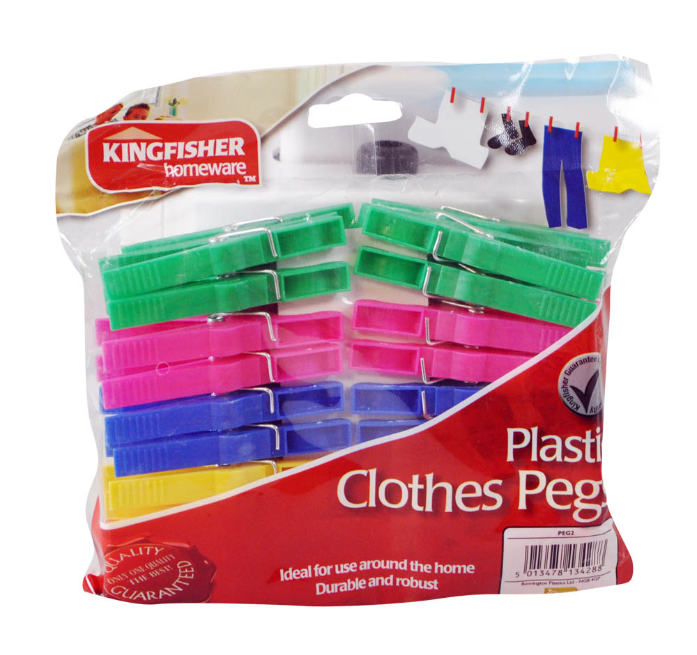 40 Pack Plastic Clothes Pegs Bonningtons