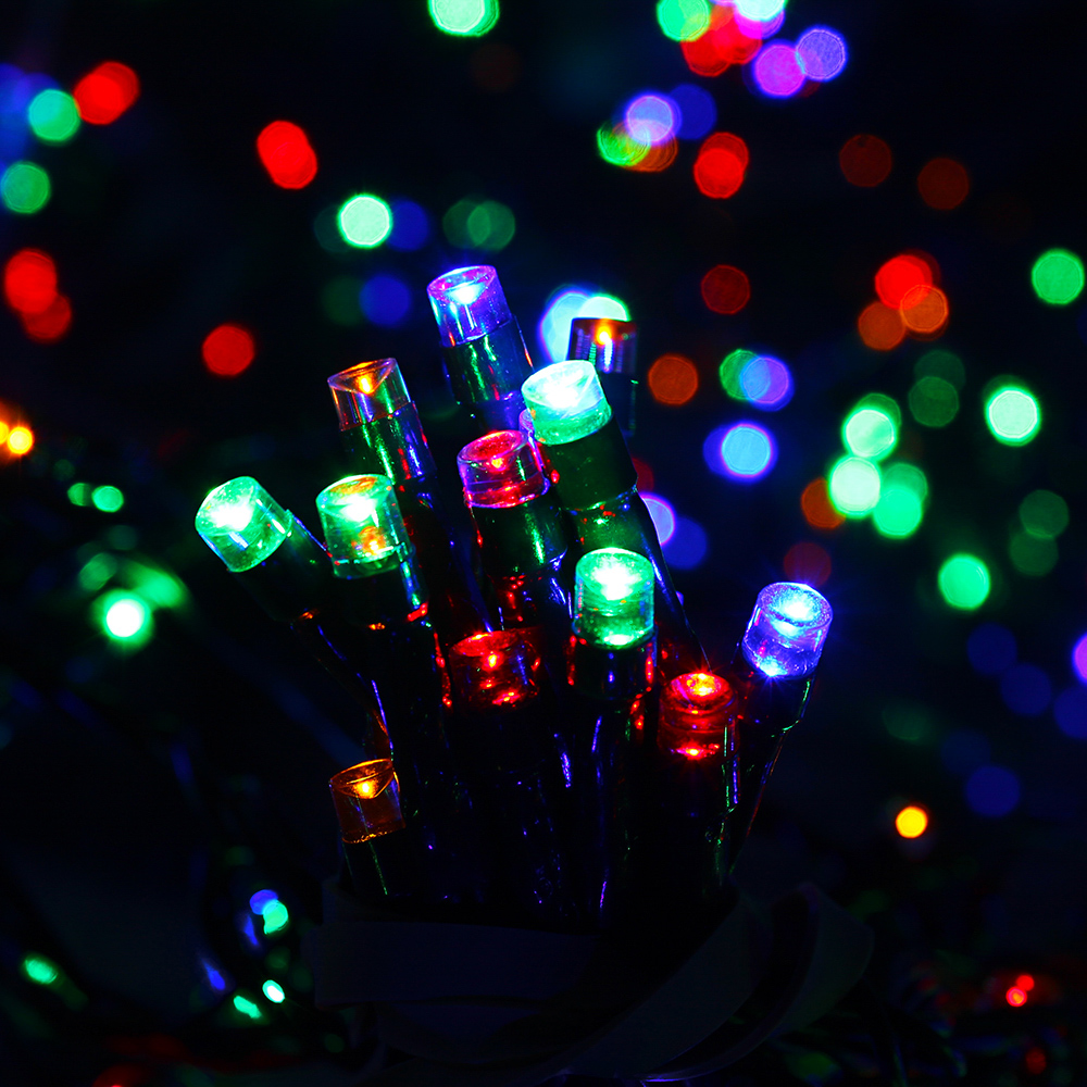 100 Multi Coloured Static Led Christmas Lights | Bonningtons