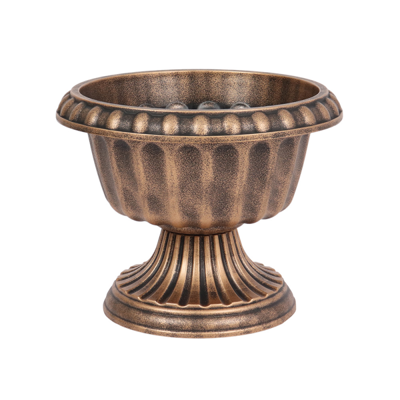 46Cm Plastic Bronze Effect Urn Planter Bonningtons