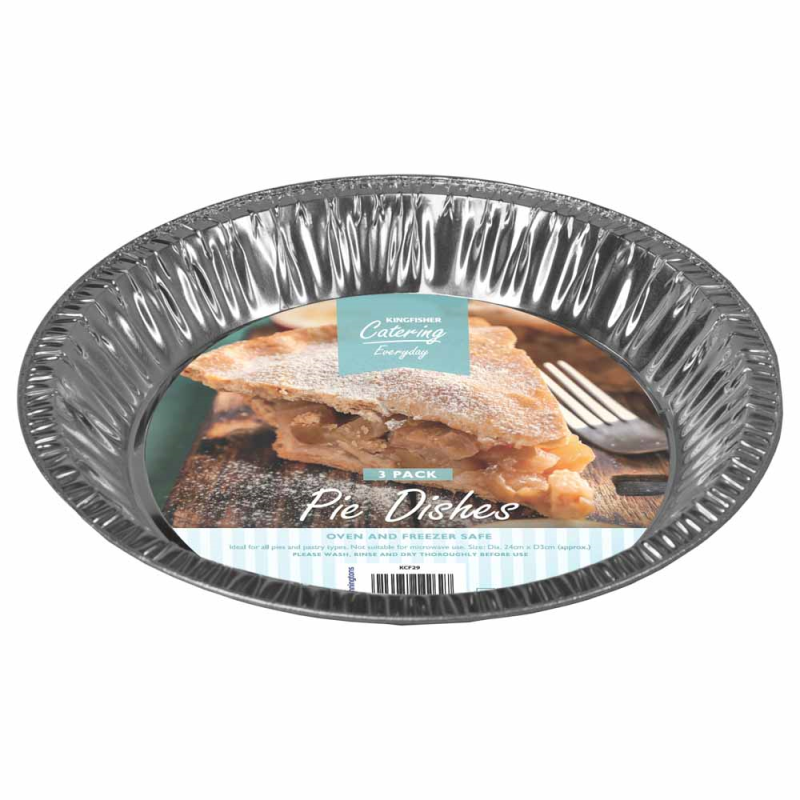 3 Pack Of 9.5Inch Round Foil Pie Dishes Bonningtons