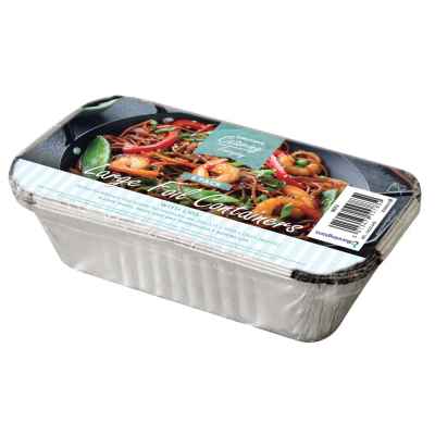 6 Pack of Large Foil Food Containers with Lids
