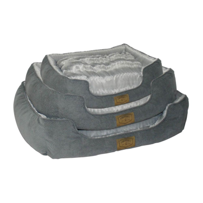 Set of 3 Grey Fur Pet Beds