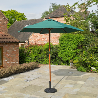 2.4m Wooden Green Garden Parasol
