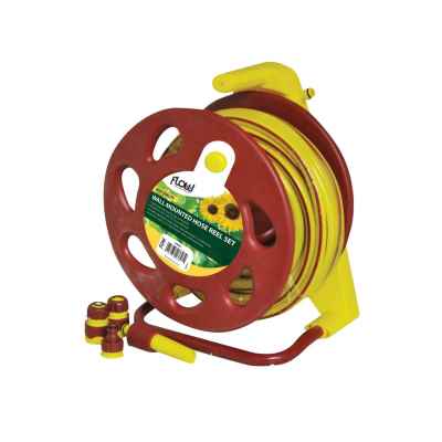 Garden Pro 15m Wall Mountable Hose Reel Set