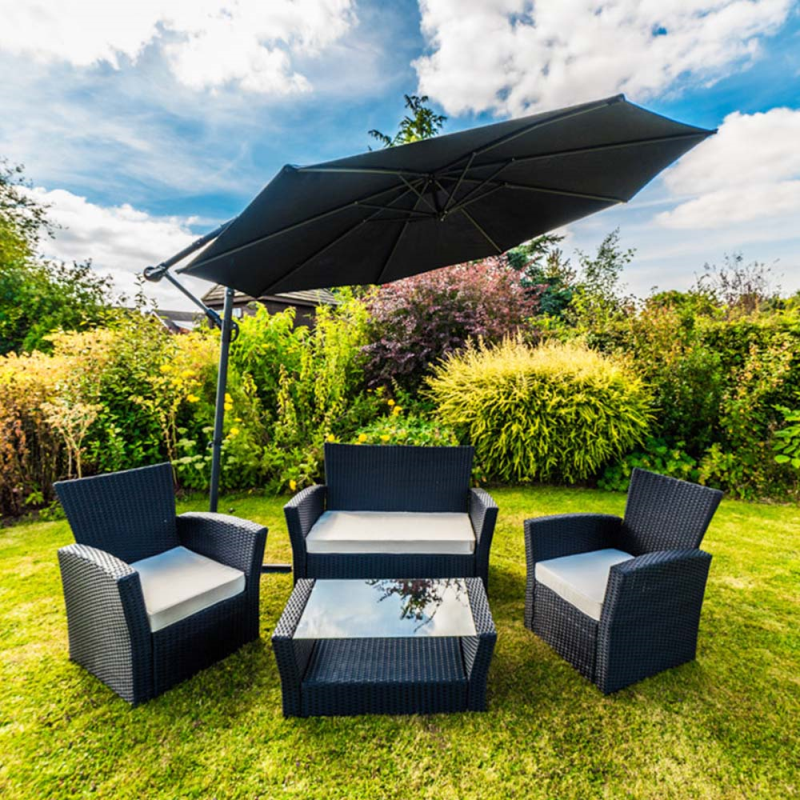 4 Piece Curved Rattan Furniture Set Bonningtons