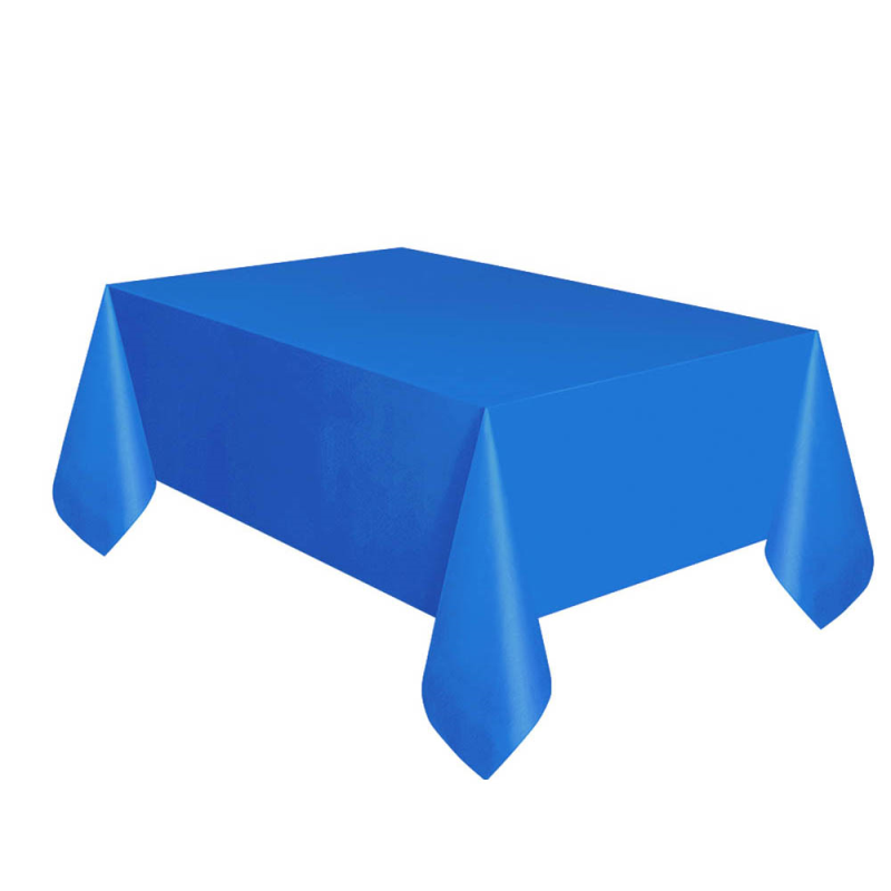 Blue Paper Table Cloth With Plastic Backing Bonningtons