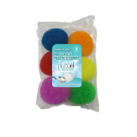 6 Pack Plastic Cleaning Scourer Ball
