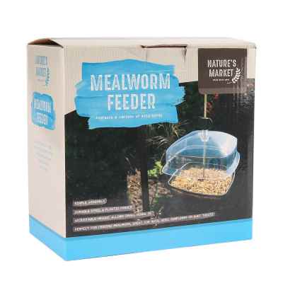 Hanging Mealworm Bird Feeder with Canopy