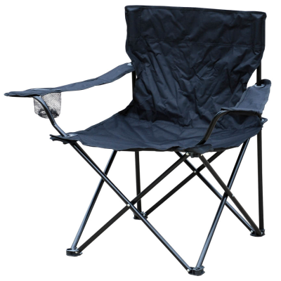 Folding Chair w Cup Holder Assorted Colours BL/G/B