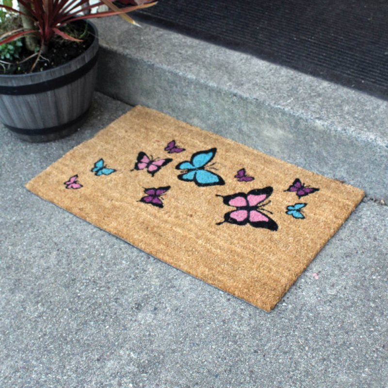 Butterfly Door Mat 45 X 75Cm Bonningtons