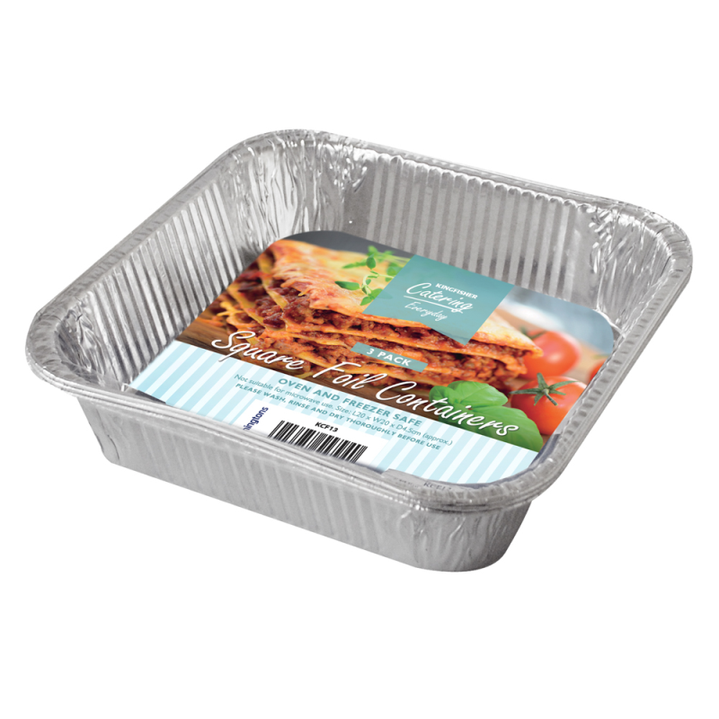 3 Pack Of 8Inch Square Foil Roasting Trays Bonningtons