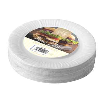 100 Pack of 7 inch White Paper Disposable Plates