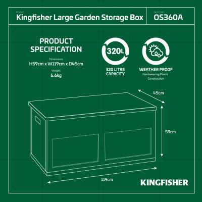 Large Garden Storage Chest Box Dark Grey | Bonningtons