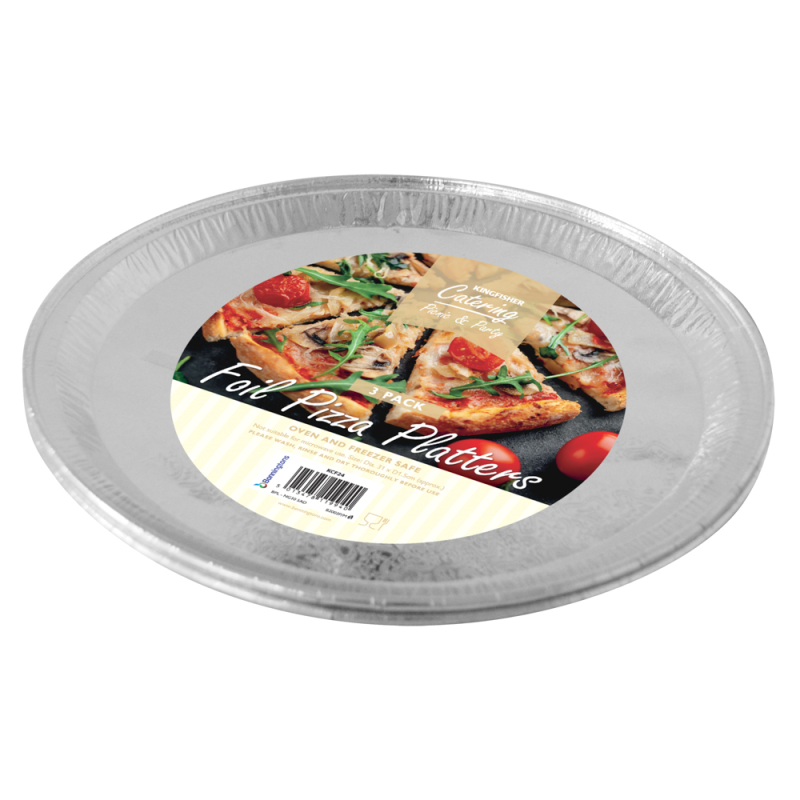 3 Pack Of 12Inch Round Foil Platters Bonningtons