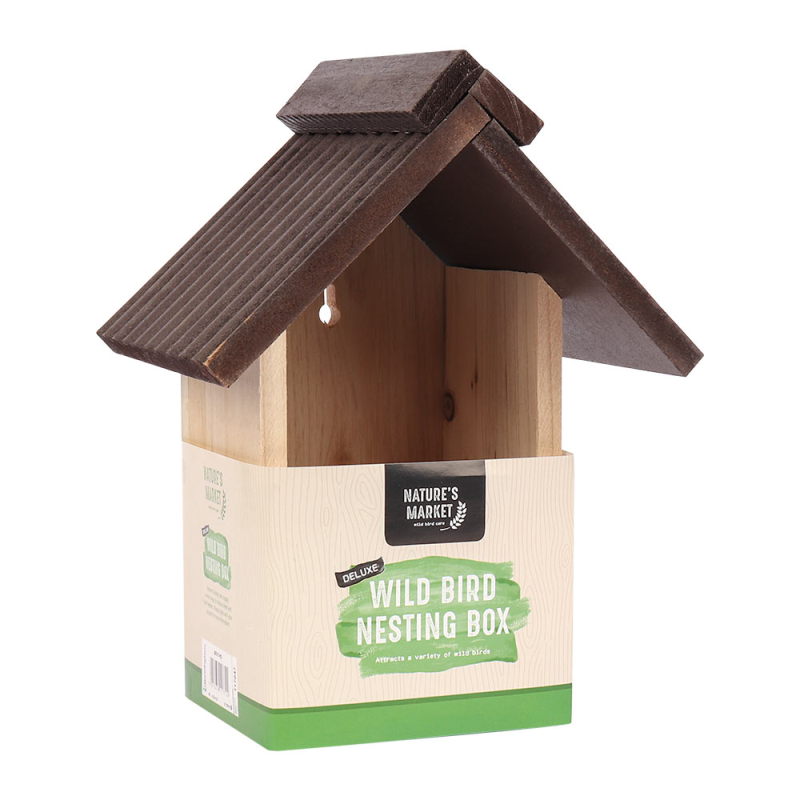 Deluxe Wooden Bird Nesting Box Bonningtons