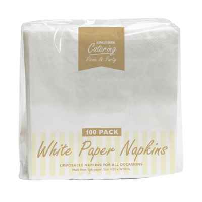 100 Pack of White Paper Napkins
