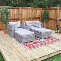 Grey Wicker Sofa Cube