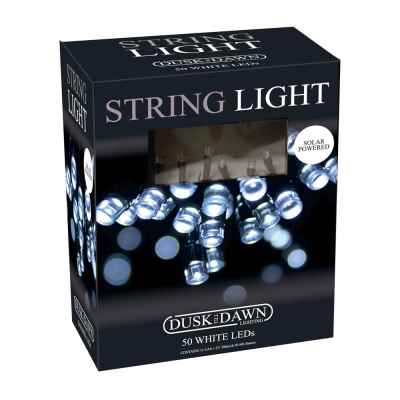 50 White LED Solar String Lights