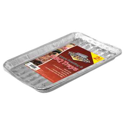 2 Pack of Disposable BBQ Grill Foil Trays