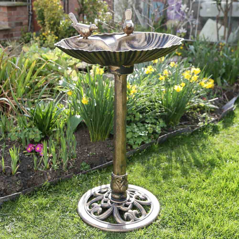 Bronze Effect Plastic Bird Bath Bonningtons