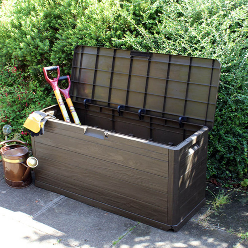 280L Wooden Effect Plastic Storage Chest Bonningtons