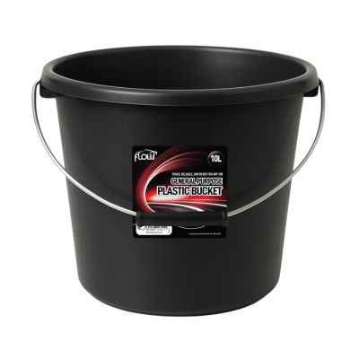 10L Plastic Bucket Black