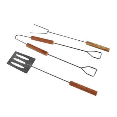 Set of 3 Wooden Handled BBQ Tools