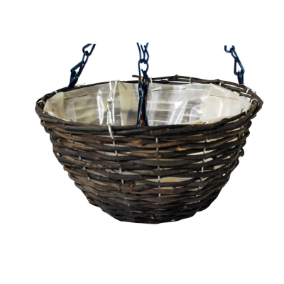 16 Inch Dark Rattan Hanging Basket Bonningtons 16 Inch Dark Rattan Hanging Basket