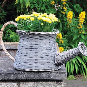 Wicker Watering Can Planter