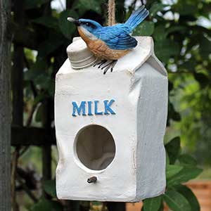 Milk Carton Poly Resin Bird Feeder